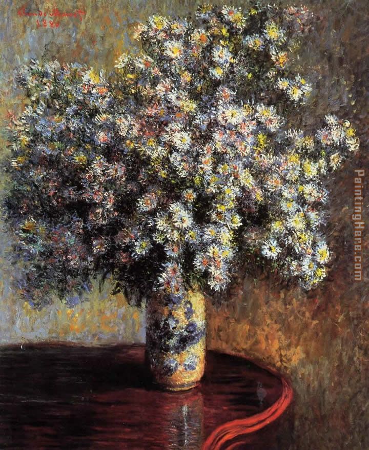 Asters painting - Claude Monet Asters art painting